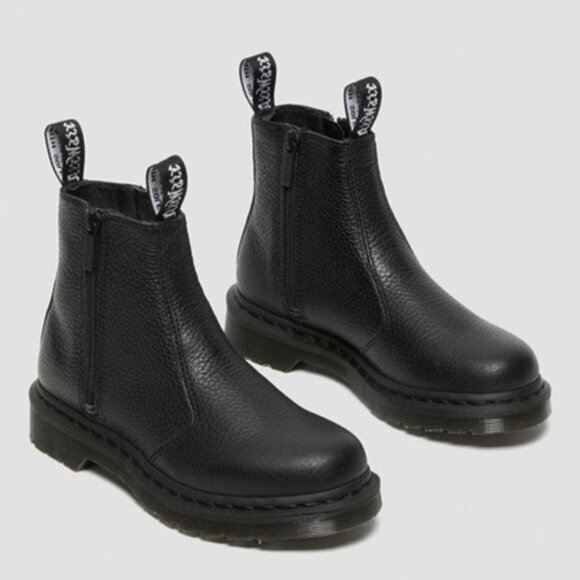 Black Leather Ankle Boots - Picture 1 of 7